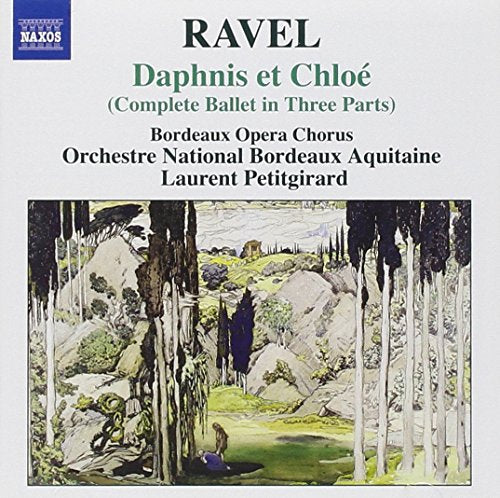 CD cover for Ravel’s “Daphnis et Chloé” with pastoral landscape art.