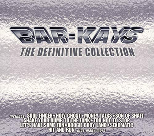 "CD cover with 'BAR-KAYS' and 'THE DEFINITIVE COLLECTION' text on a textured grey background."