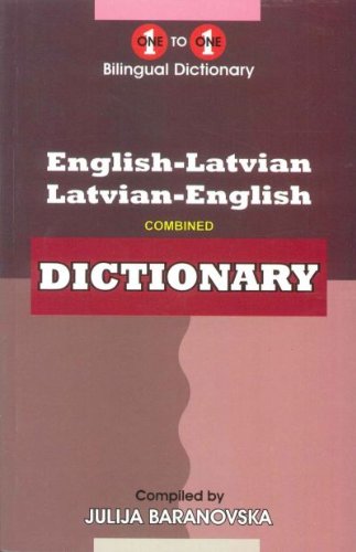 Front cover of the One to One English-Latvian and Latvian-English bilingual dictionary.