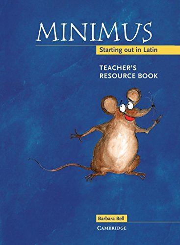 Blue book cover with cartoon mouse pointing, titled "Minimus".