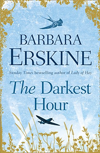 Book cover: "The Darkest Hour" by Barbara Erskine, with a bird and airplane.