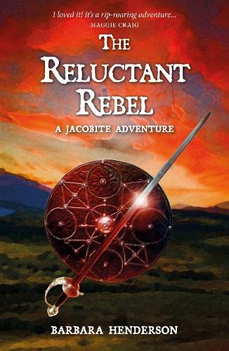 Book cover: “The Reluctant Rebel” with a shield and sword illustration.