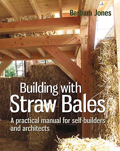 Book cover showing straw bale construction with wooden framing.