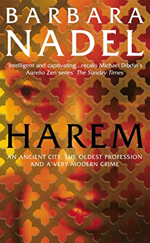 Book cover: "Harem" by Barbara Nadel, with ornate red and gold pattern.