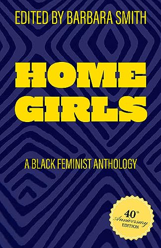 Book cover: "Home Girls" anthology, dark blue and yellow design.