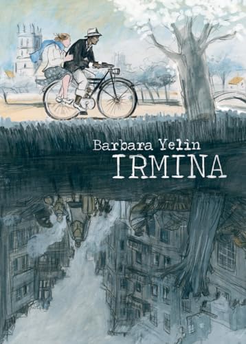 Book cover: couple on a bicycle with a city and tree backdrop.