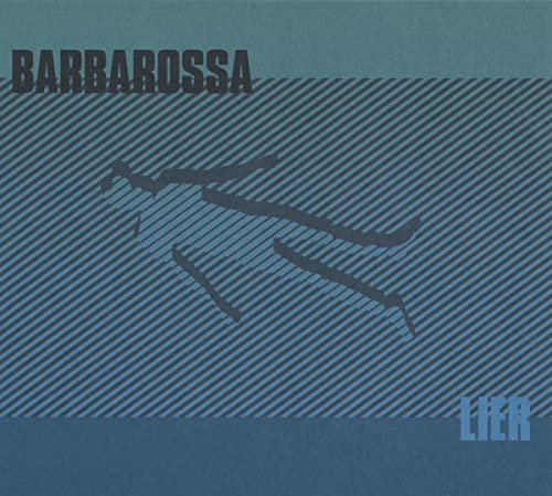 Barbarossa" vinyl album cover with abstract horse illustration and blue stripes.