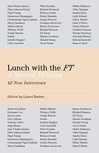 Book cover: “Lunch with the FT: A Second Helping” featuring interviewees’ names.