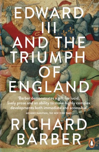 Book cover depicting medieval knights in battle, titled “Edward III and the Triumph of England.”