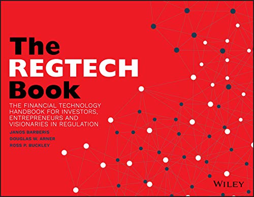 Red book cover with white text: "The REGTECH Book" and network graphic.