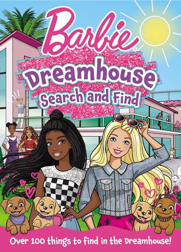 Barbie Dreamhouse Search and Find activity book cover with Barbie and friends.