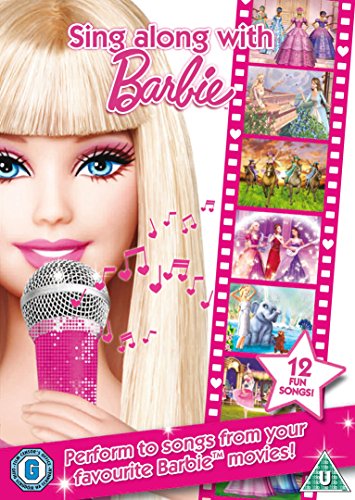 Barbie DVD cover featuring Barbie with a microphone and film strip images.