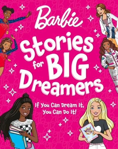 Book cover featuring Barbie and diverse friends on a bright pink background with text.