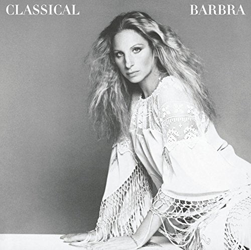Black and white album cover featuring Barbra Streisand with wavy hair.