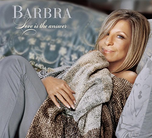 Barbra Streisand album cover, relaxed pose with a patterned shawl.