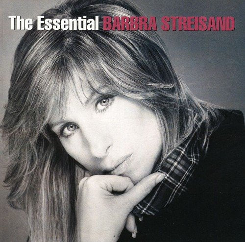 Barbra Streisand album cover with black and white photo of her resting her chin on hand.