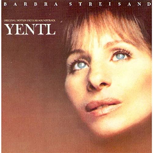 Close-up of Barbra Streisand on the "Yentl" CD cover.