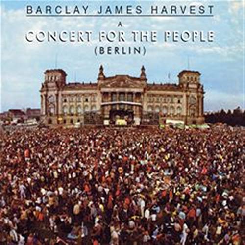 CD cover for Barclay James Harvest concert in Berlin with a large crowd.