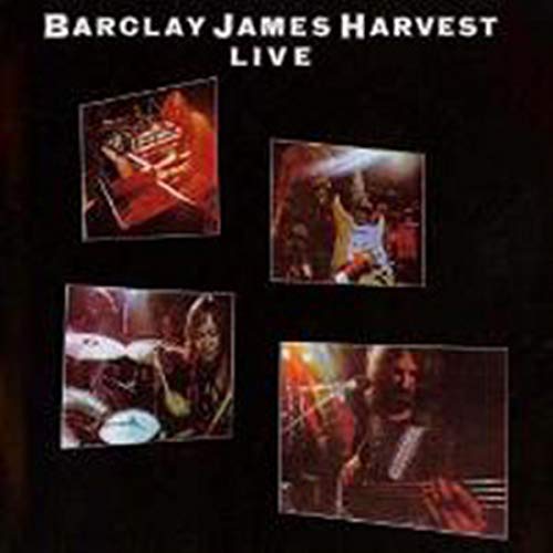 CD cover for Barclay James Harvest “Live” with four performance photos.
