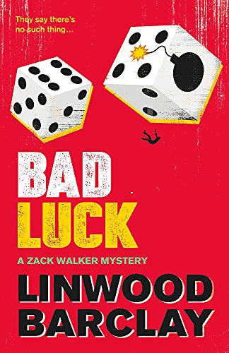 Book cover with two dice, one containing a bomb, on a red background.