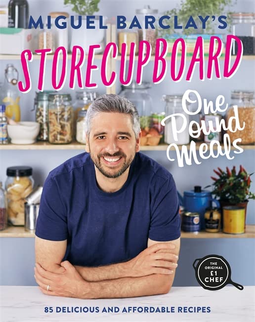 Cookbook cover featuring chef Miguel Barclay and pantry ingredients.