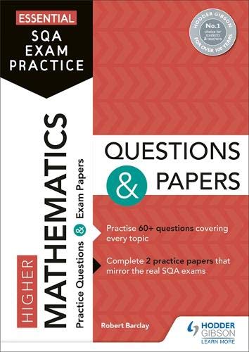 Red and white textbook cover for Higher Mathematics exam practice.