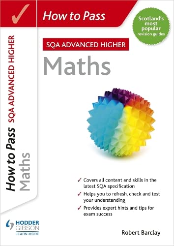 Book cover: “How to Pass SQA Advanced Higher Maths” with a colourful geometric shape.