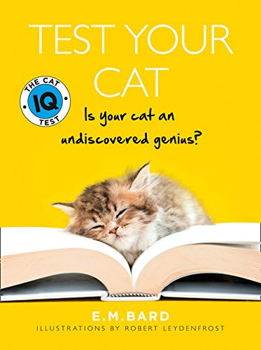 Yellow book cover with a sleeping kitten resting on an open book.