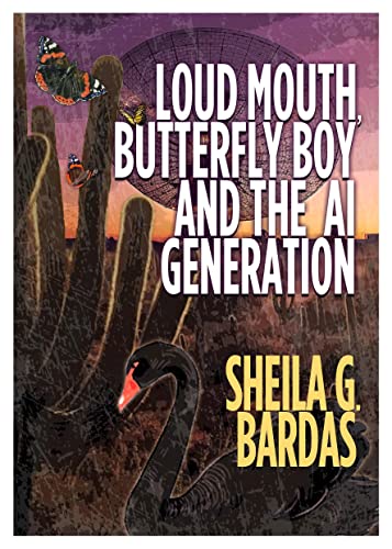 Book cover with butterflies, cacti, a swan, and bold title text.