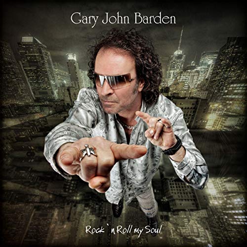 Gary John Barden album cover featuring a portrait and city skyline.