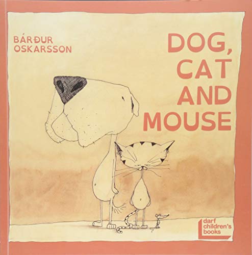 Book cover with illustrated dog, cat, and mouse in minimalist style.