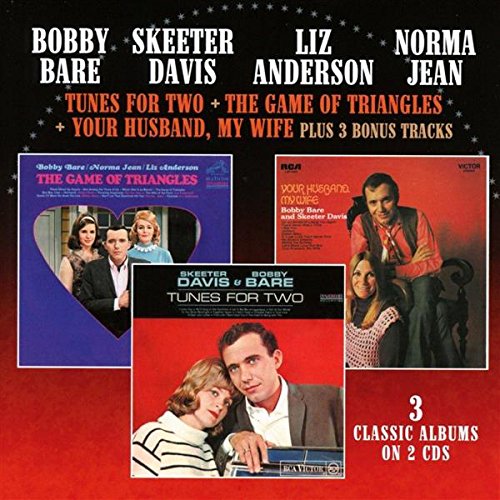 "CD cover with three vintage album art images and artist names."