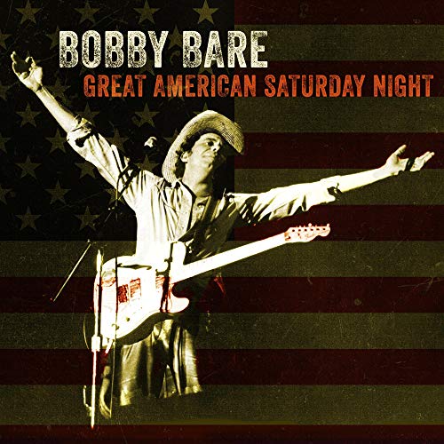 Bobby Bare album cover featuring a man with a guitar against an American flag.