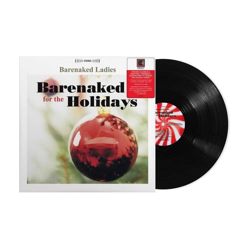 Barenaked Ladies "Barenaked for the Holidays" vinyl record, festive cover art.