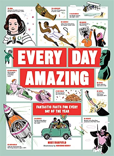 Book cover with illustrated historical events and the title "Every Day Amazing".