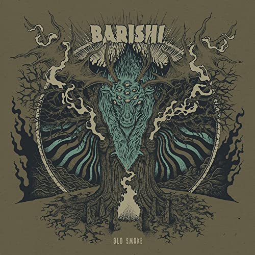 CD cover for Barishi’s “Old Smoke” featuring a detailed, ornate tree-creature illustration.