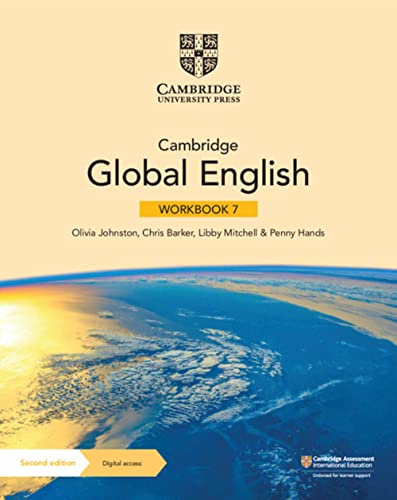 Cover of Cambridge Global English Workbook 7 featuring an aerial view of Earth.