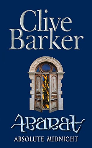 Book cover for Absolute Midnight by Clive Barker featuring an open door with flames.