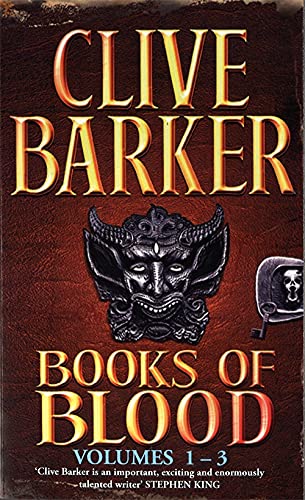 Books of Blood omnibus cover with demonic mask and red lettering.