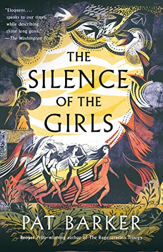 Book cover with illustrated figures and bold title: “The Silence of the Girls.”