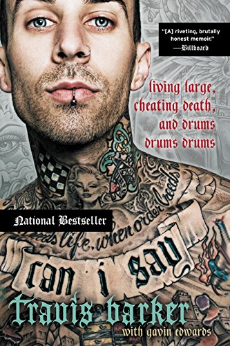 Travis Barker’s memoir cover, close-up of tattooed chest and face.