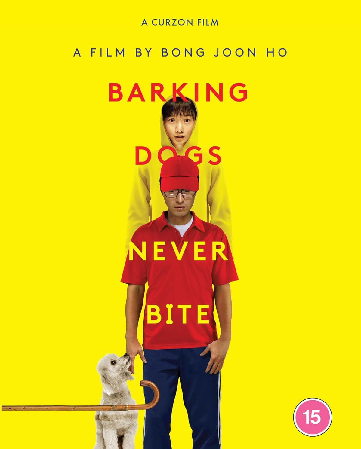 Barking Dogs Never Bite" Blu-ray cover with two men and a small dog.