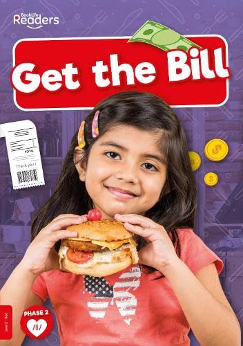 Book cover: young girl with burger, receipt, and coins.
