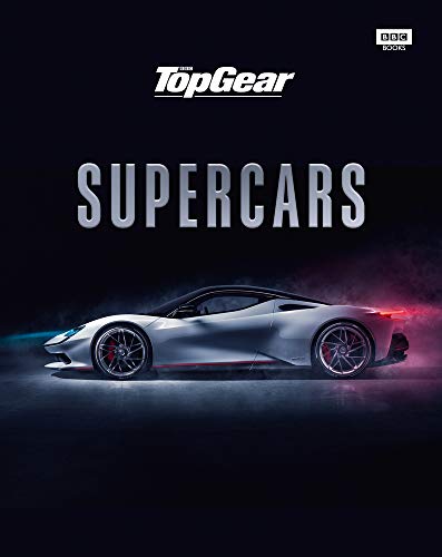 “Top Gear Supercars” book cover featuring a silver sports car.