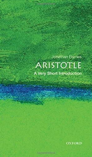 Book cover: "Aristotle: A Very Short Introduction" with green and blue waves.