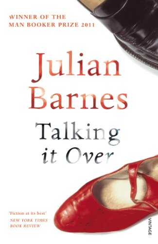 Book cover: "Talking It Over" by Julian Barnes, with red shoes.
