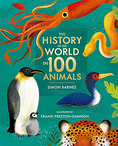 Book cover featuring illustrations of a squid, snake, penguin, bird, and leopard on teal.