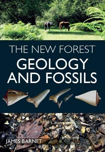 Book cover: "The New Forest: Geology and Fossils" with fossils and horses.