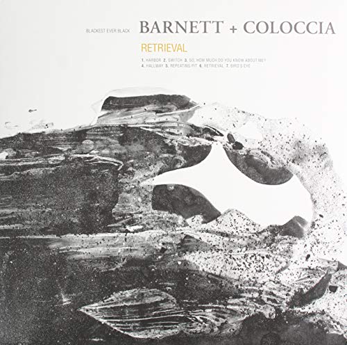 Vinyl LP cover for “Retrieval” by Barnett + Coloccia, abstract landscape.