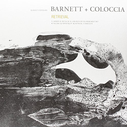 Barnett & Coloccia "Retrieval" vinyl album cover, abstract grayscale landscape.